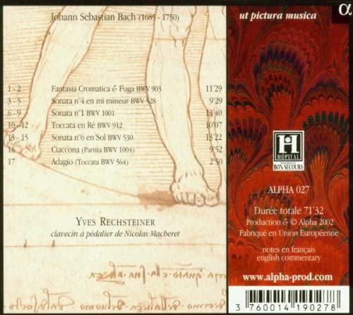 Bach: Fantasia Cromatica, Sonates & Transcriptions (BWV 903,528, 1001, 914, 530)/Rechsteiner [Audio CD]