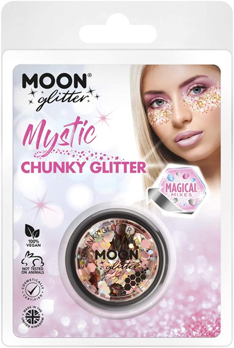 Smiffys Moon Glitter Mystic Chunky Glitter, Mixed Colours