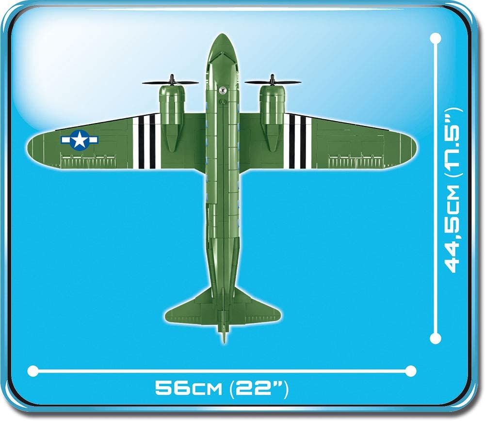 COBI 5701 Small Army Planes - Douglas C-47 Skytrain Construction Toys, Green