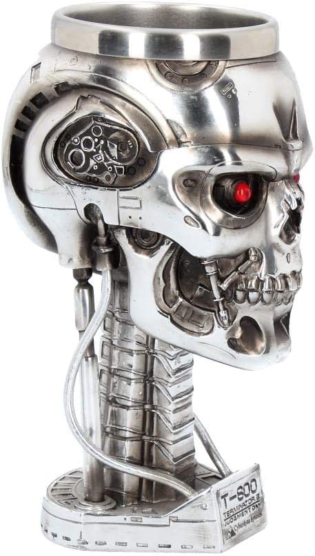 Nemesis Now Terminator Head Goblet 17cm Silver, Resin w/Stainless Steel Insert, 1 Count (Pack of 1)