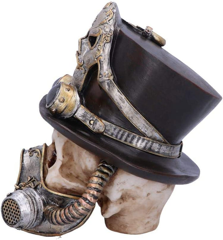 Nemesis Now Steampunk Breathe Easy Venezianische Maske Totenkopf-Ornament, Silber, 19,5 cm