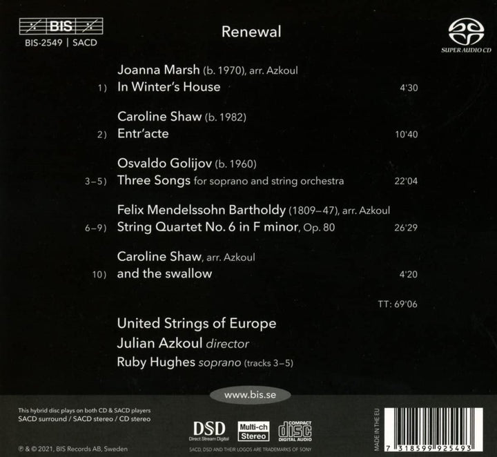 Renewal [United Strings of Europe; Ruby Hughes; Julian Azkoul] [Bis: BIS2549] [Audio CD]