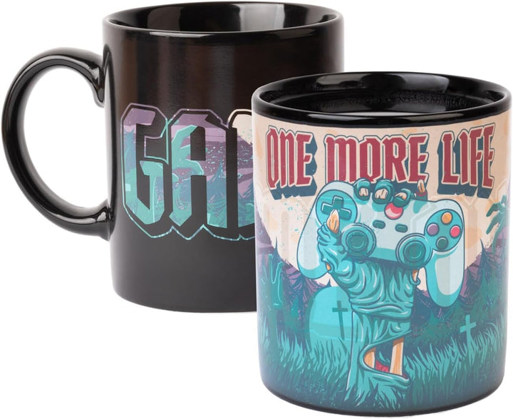 Grupo Erik Gameration One More Life Heat Changing Mug | 35 cl - 350 ml - Coffee Mug | Tea Mug