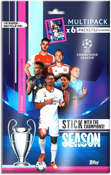 Topps UEFA Champions League Stickers - Multipack (6 packets/48 Stickers)