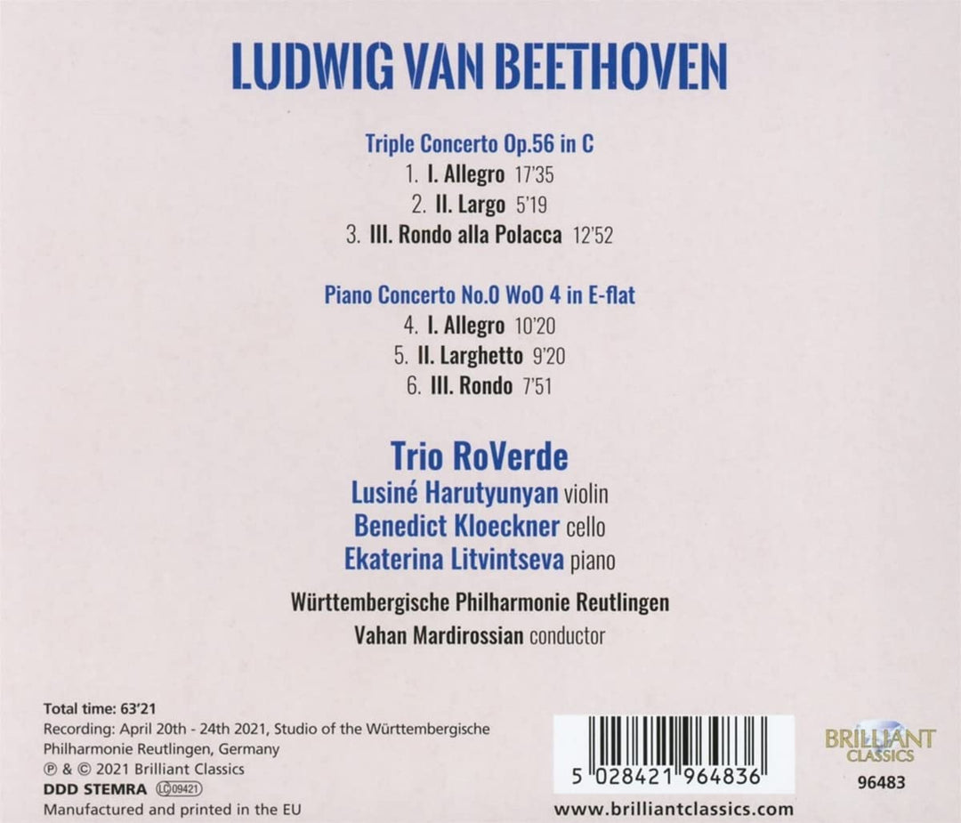 Ekaterina Litvintseva|Benedict Kloeckner - Beethoven: Piano Concerto & Triple Concerto No.0 [Audio CD]