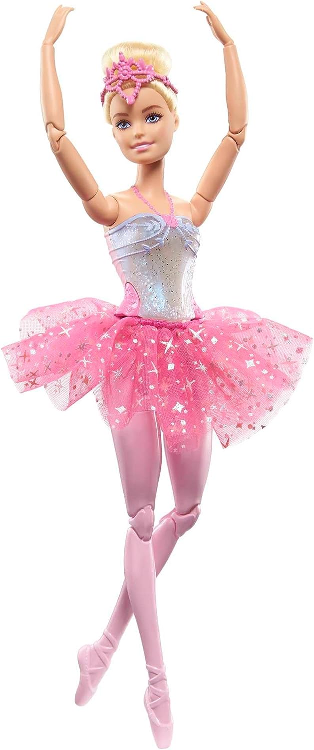 Barbie Doll | Magical Ballerina Doll | Blonde Hair | Light-Up Feature | Tiara and Pink Tutu, Ballet Dancing