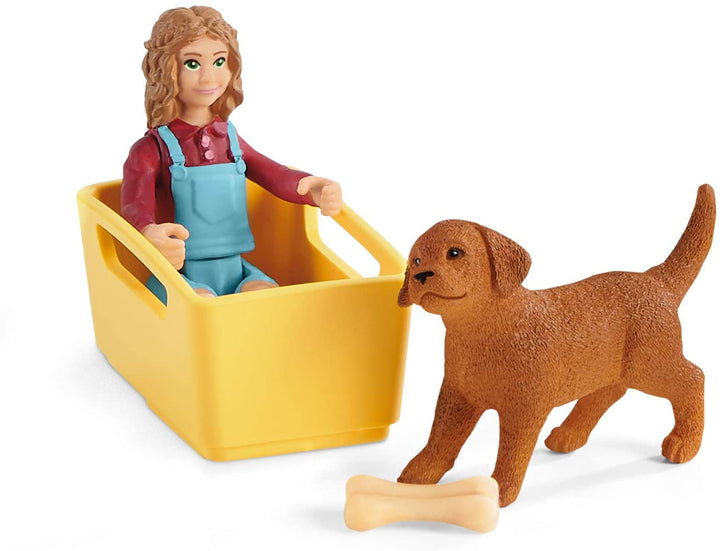 Schleich 42543 Promenade en chariot pour chiots Farm World