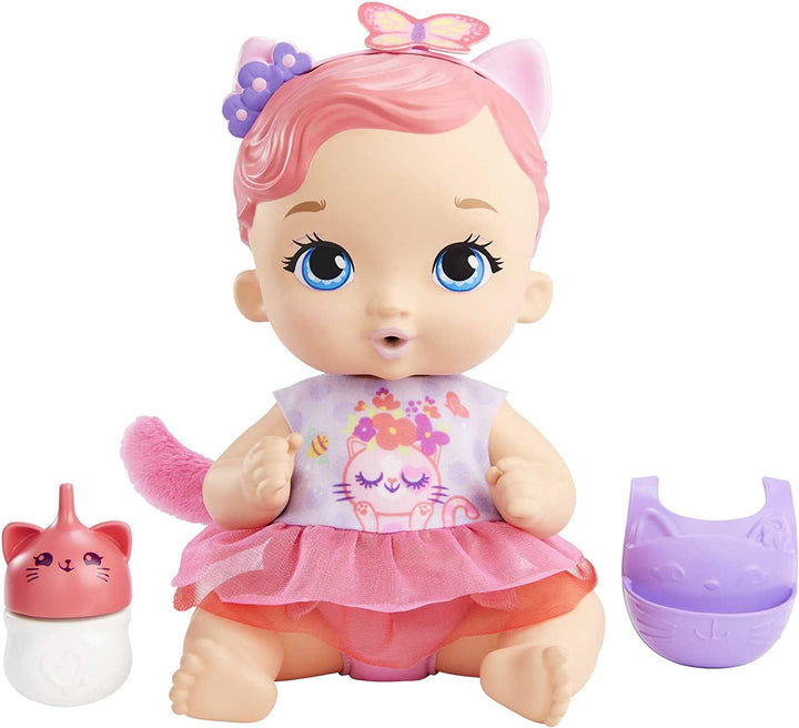 My Garden Baby Feed & Change Baby Kitten Doll (12-in) & Accessories, with Reusab