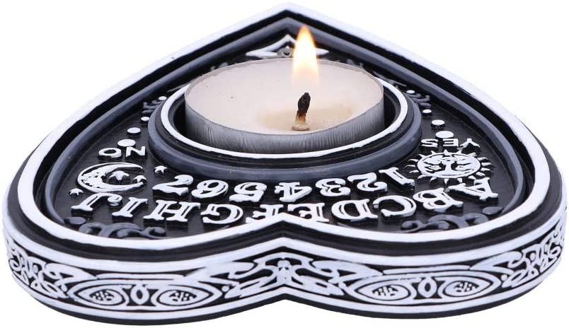 Nemesis Now Black and White Spirit Board Tea Light Holder, Polyresin