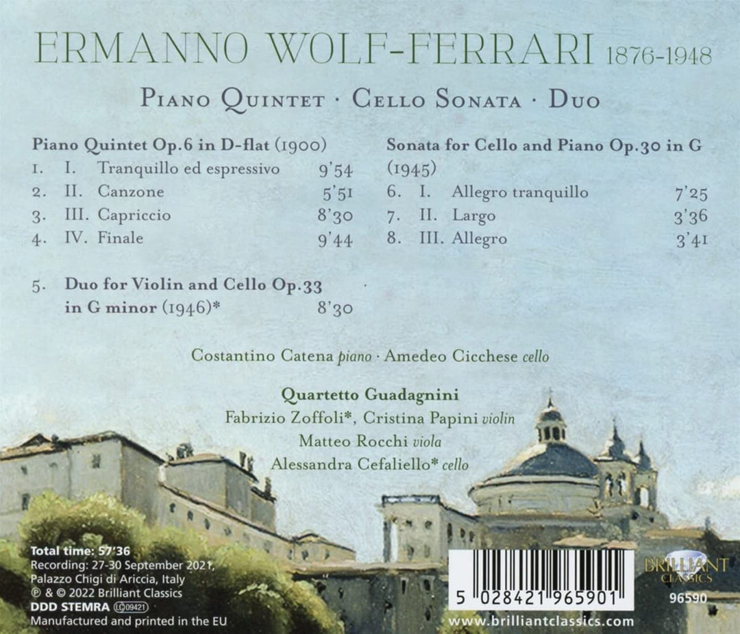 Wolf-Ferrari: Piano Quintet, Cello Sonata, Duo [Audio CD]