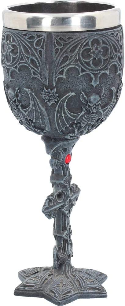 Nemesis Now Vampires Goblet 18.8cm Black, Resin w/stainless steel insert, One Si