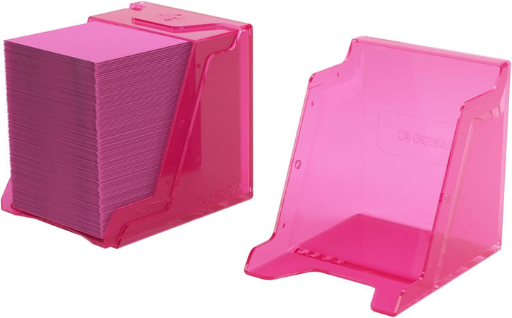 Bastion 100+ XL Deck Box - Compact, Secure, and Perfectly Organized for Your Trading Cards! Safely Protects 100+ Double-Sleeved Cards, Pink Color