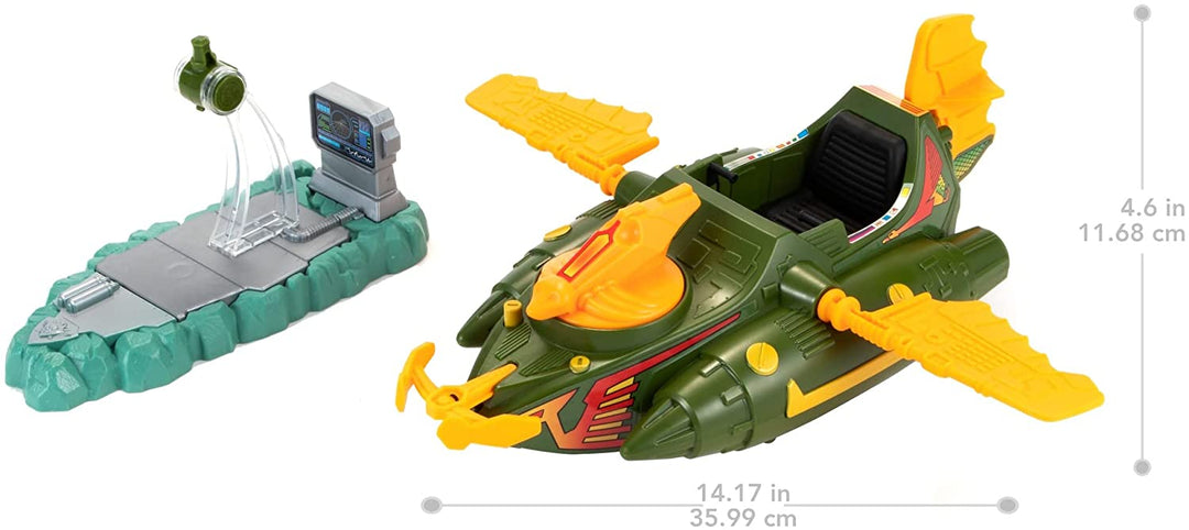 Masters of the Universe Origins Wind Raider-Fahrzeug mit Abschlepphaken, einziehbarem Kabel und Ausstellungsständer zum Spielen und Präsentieren von MOTU-Geschichten, Geschenk für Kinder ab 6 Jahren