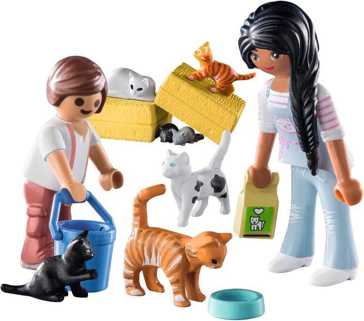 Playmobil Country Cat Family - Sustainable Farm Playset for Ages 4+ (71309)