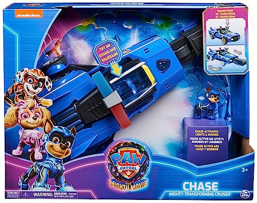 Paw Patrol: The Mighty Movie Chase’s Mighty Transforming Cruiser with Action Figure - Lights, Sounds & Rescue Mode (6067497)