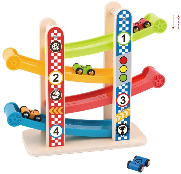 Tooky Toy 921 TY840 EA Petite tour coulissante en bois, multicolore