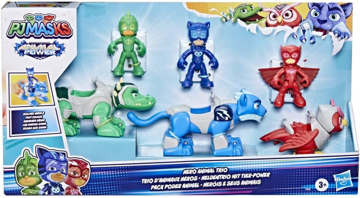 PJ MASKS Animal Power Hero Animal Trio Preschool Toy, Action Figure and Vehicle