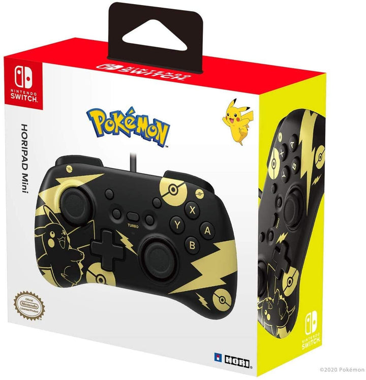 Nintendo Switch Horipad Mini Pokemon Schwarz &amp; Gold Pikachu