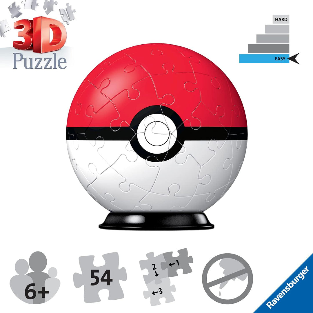 Ravensburger Pokemon Pokeball - 3D Jigsaw Puzzle Ball for Kids Age 6 Years Up