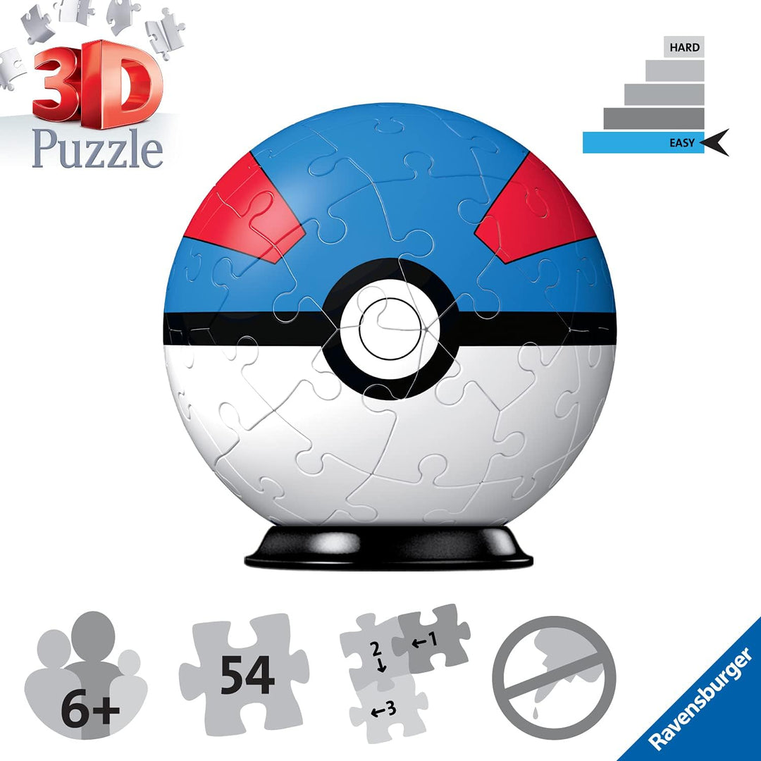 Ravensburger Pokemon Great Ball 54 Piece 3D Jigsaw Puzzle