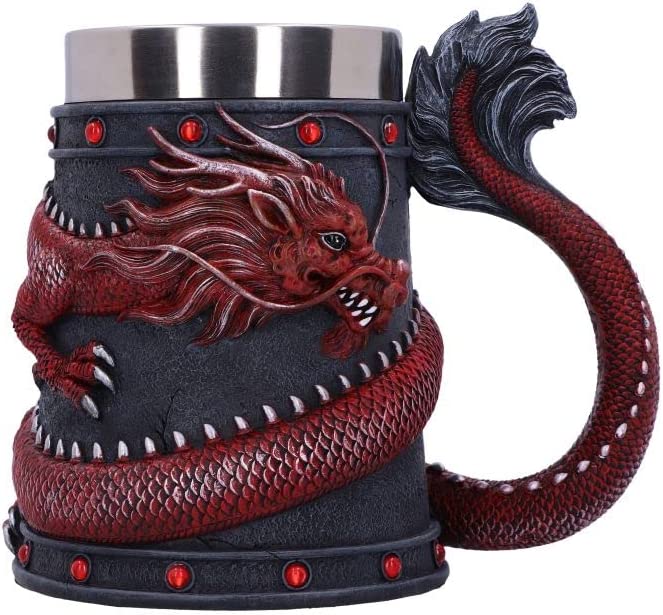 Nemesis Now Dragon Coil Tankard, Red, 16cm