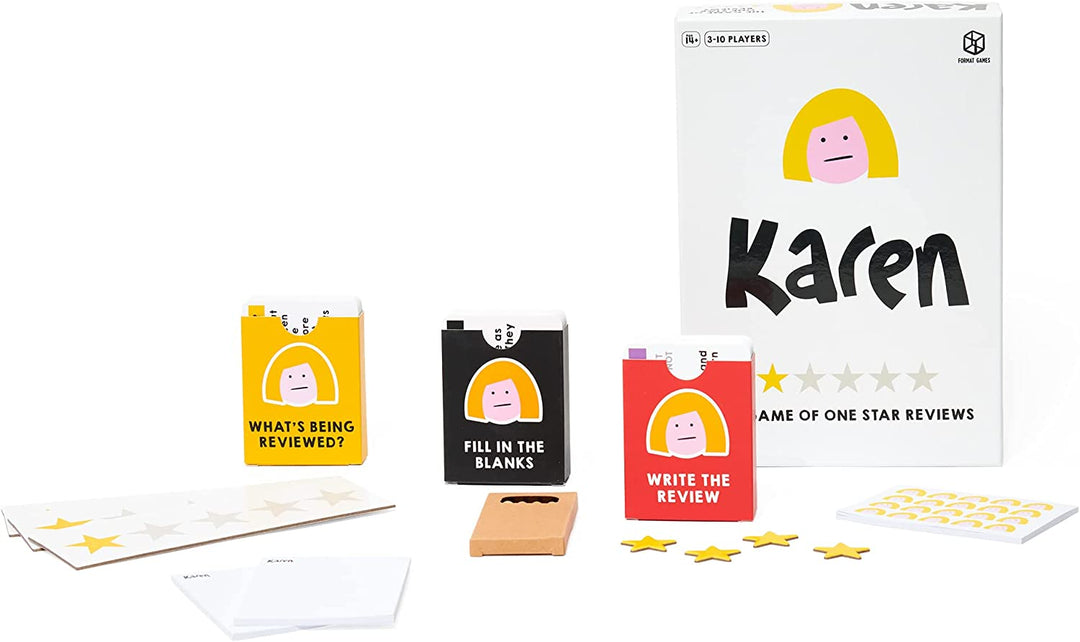 Karen Party Game | Game Based on One Star Review | Ages 14+ | 3-10 Players | 30-