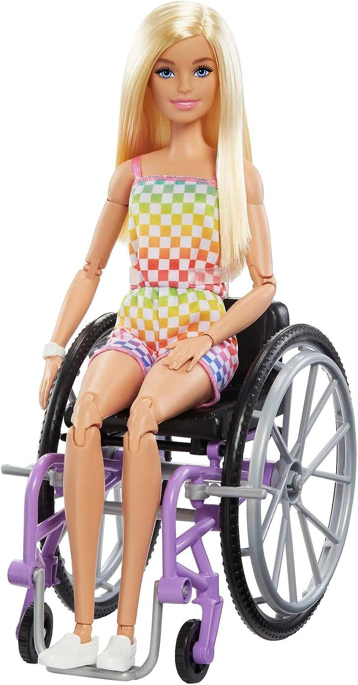 Barbie Doll with Wheelchair and Ramp, Kids Toys and Gifts, Blonde, Barbie Fashionistas