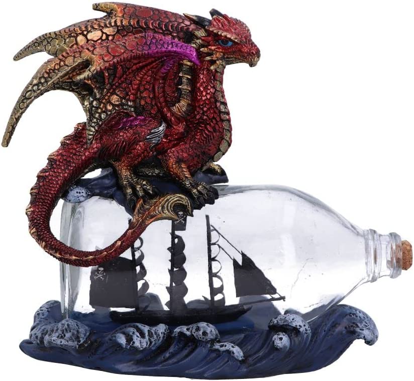 Nemesis Now The Voyage Dragon Bottle Figurine, Red, 21.5cm (U6006V2)