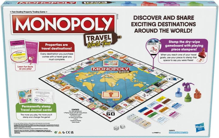 Hasbro Gaming Monopoly Travel World Tour Board Game for Families and Kids Ages 8