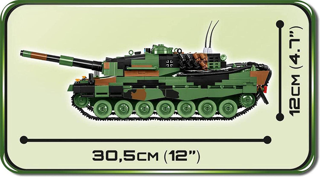 COBI 2618 Small Army - Leopard 2A4 Construction Toys, Green, Brown, Black