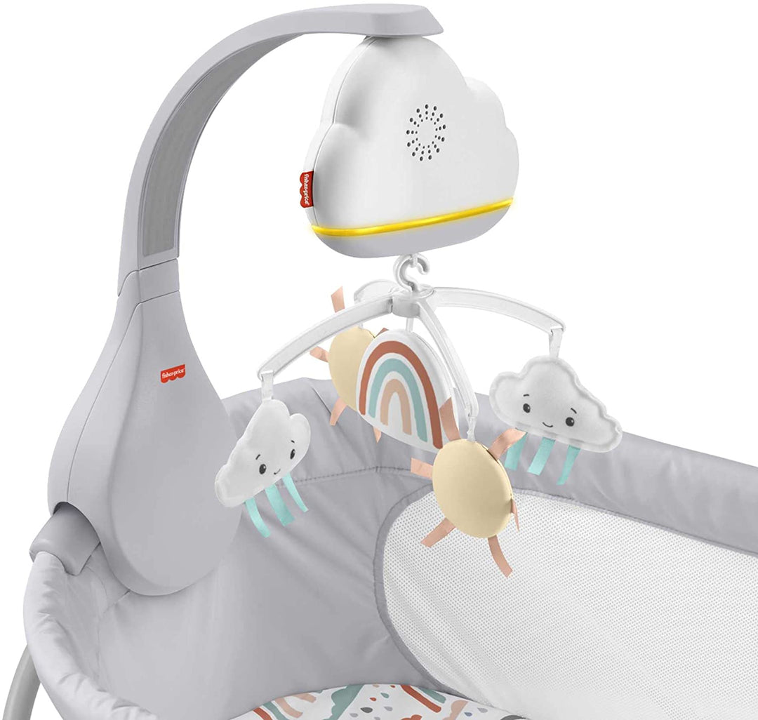 Fisher-Price Rainbow Showers Bassinet to Bedside Mobile, Tabletop Soother