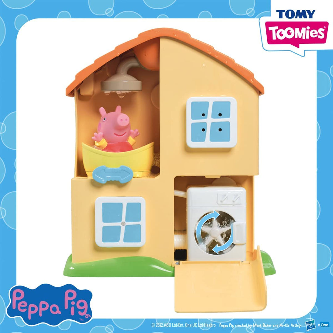 TOMY Toomies E73415 Peppa’s House Bath Playset Peppa Pig Toy Window Sprinklers &