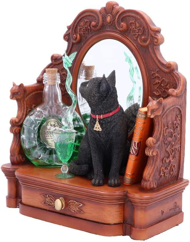 Nemesis Now B4955R0 Lisa Parker Absinthe Cat and Green Fairy Figurine, 21.5cm