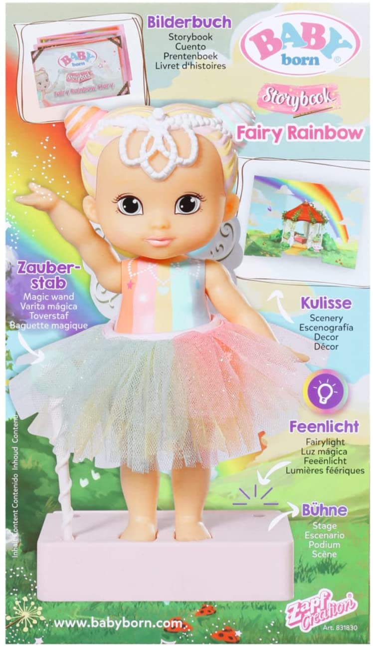 BABY born 831830 Storybook Fairy Rainbow Rainbow-18cm Fluttering Wings-Includes