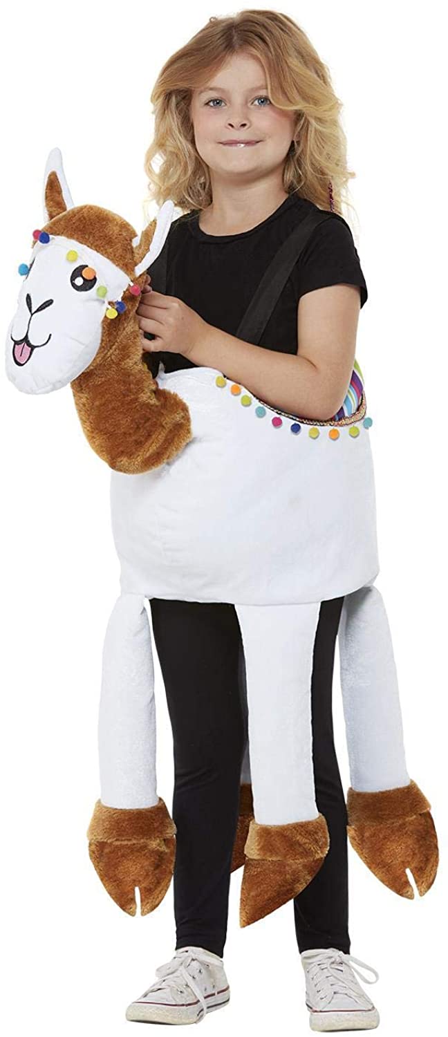 Smiffys 71085 Ride in Llama Costume, Girls, White, One Size