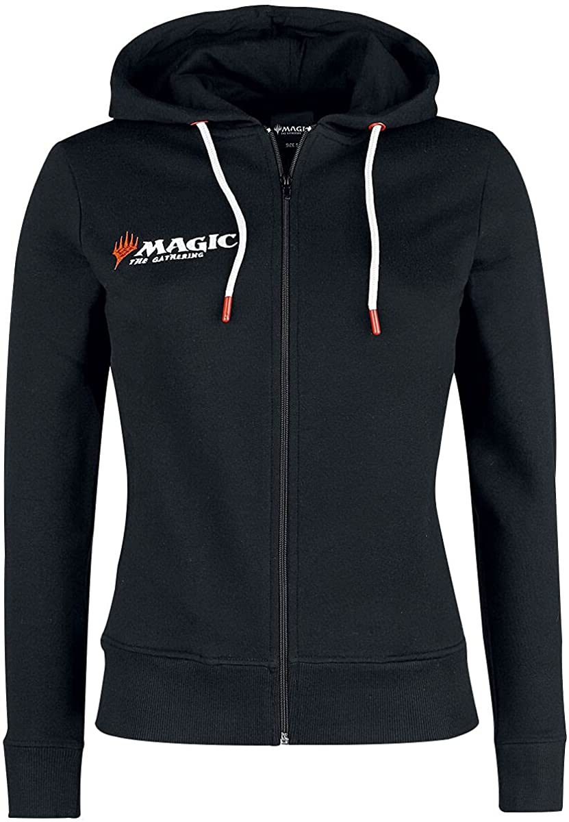 Magic: The Gathering Wizards Women Hooded Zip Black XXL, 100% Cotton, Regular