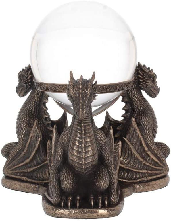 Nemesis Now Dragons Prophecy Crystal Ball Holder 18.5cm Bronze, Resin