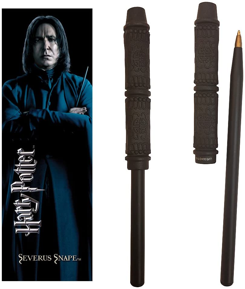 The Noble Collection Harry Potter Severus Snape Wand Pen and Bookmark - 9in (23cm) Stationery Pack - Officially Licensed Film Set Movie Props Wand Gifts