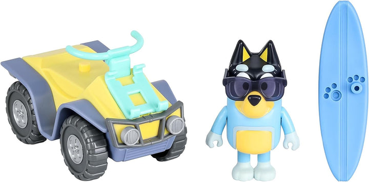 Bluey 17549 Vehicle & Figure Beach Quad with Bandit, Multicolor