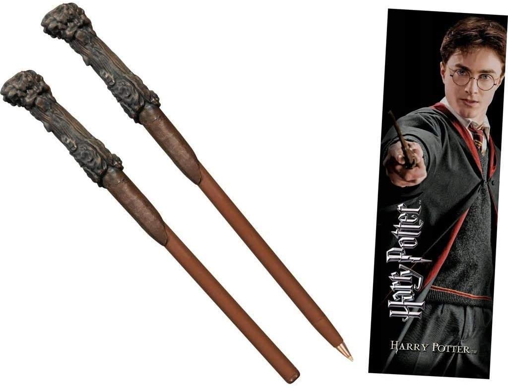 The Noble Collection Harry Potter Harry&#39;s Wand Pen et marque-page 9 po (23 cm) Pack de papeterie