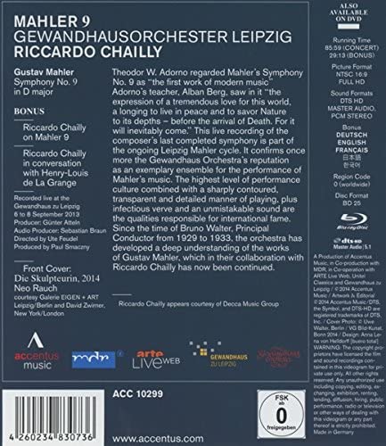 Mahler: Symphony No.9 [Riccardo Chailly, Gewandhaus Orchestra Leipzig] [2014] [Region Free] [Blu-ray]