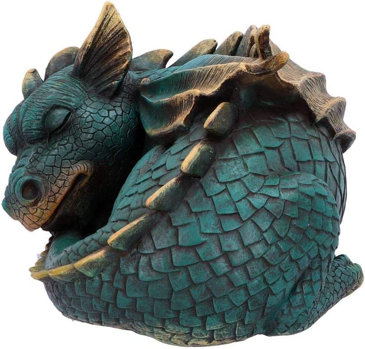 Nemesis Now Dozing Dragon Figurine 22.8cm, Resin, Green, One Size