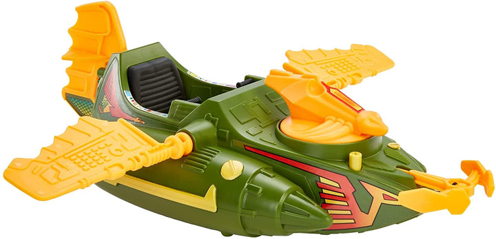 Masters of the Universe Origins Wind Raider-Fahrzeug mit Abschlepphaken, einziehbarem Kabel und Ausstellungsständer zum Spielen und Präsentieren von MOTU-Geschichten, Geschenk für Kinder ab 6 Jahren