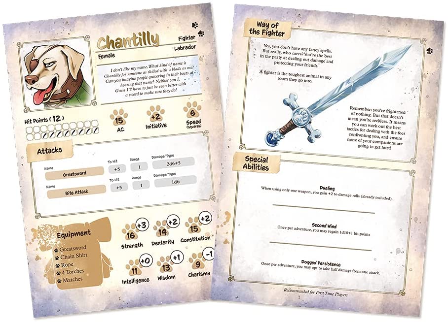 Animal Adventures: Starter Set - Beginner’s Roleplaying Tabletop Game with Detailed RPG Dog and Cat Miniatures, Game Map, Character Sheets, Easy to Learn Rules, 5e Campaign Compatible