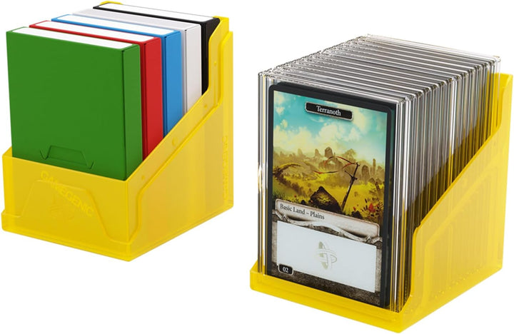 Bastion 100+ XL Deck Box - Compact, Secure, and Perfectly Organized for Your Trading Cards! Safely Protects 100+ Double-Sleeved Cards, Yellow Color