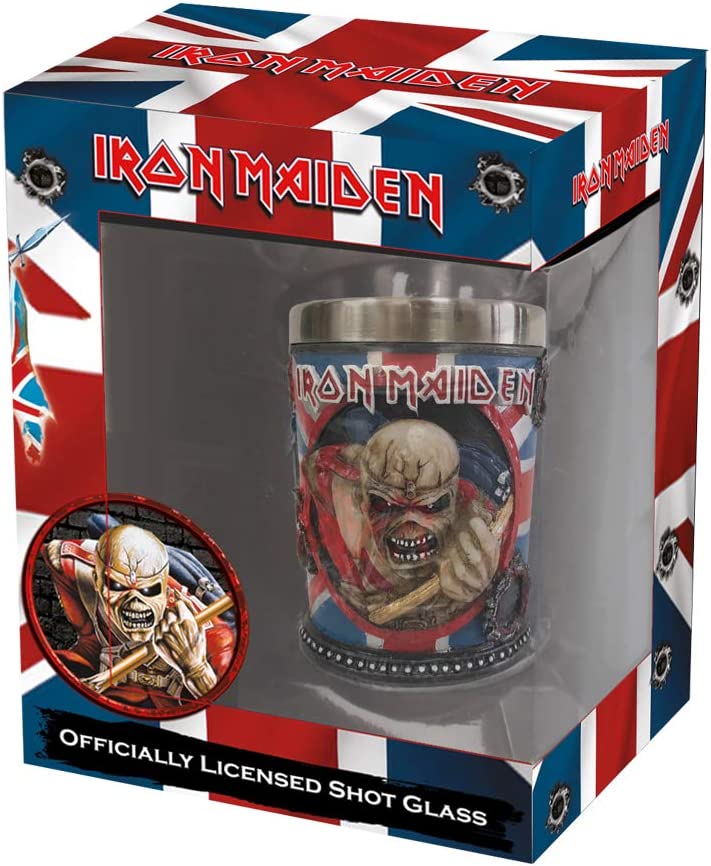 Nemesis Now B4126M8 Iron Maiden Schnapsglas 7 cm blau, Kunstharz mit Edelstahleinsatz