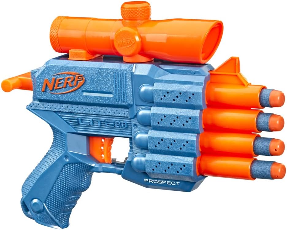 Nerf Elite 2.0 Prospect QS-4 Blaster, 8 Official Nerf Elite Darts, 4-Dart Blasting