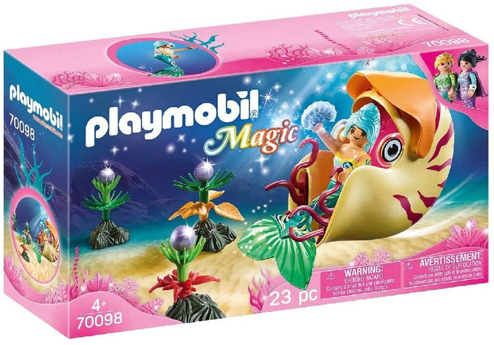 Playmobil 70098 Sirène Magique avec Gondole Escargot, Coloré