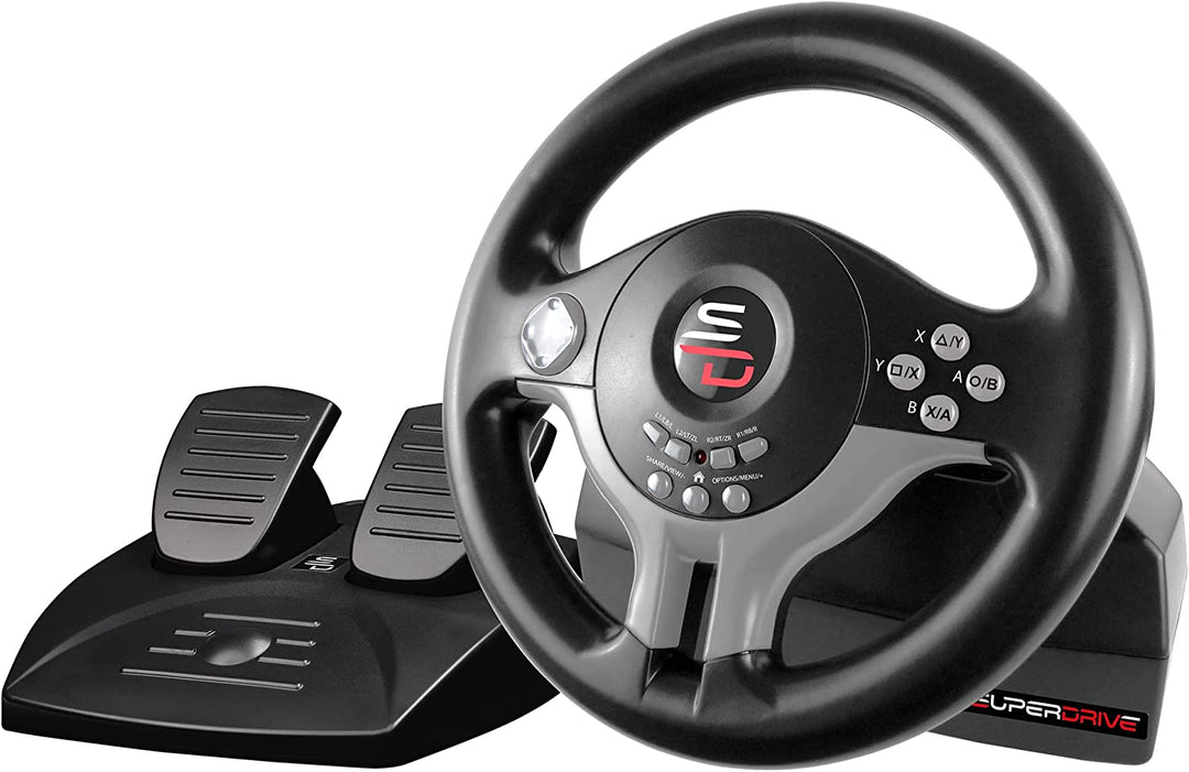 Superdrive - Racing Steering Wheel Driving Wheel SV200 with pedals and shift paddles for Nintendo Switch - PS4 - Xbox One - PC