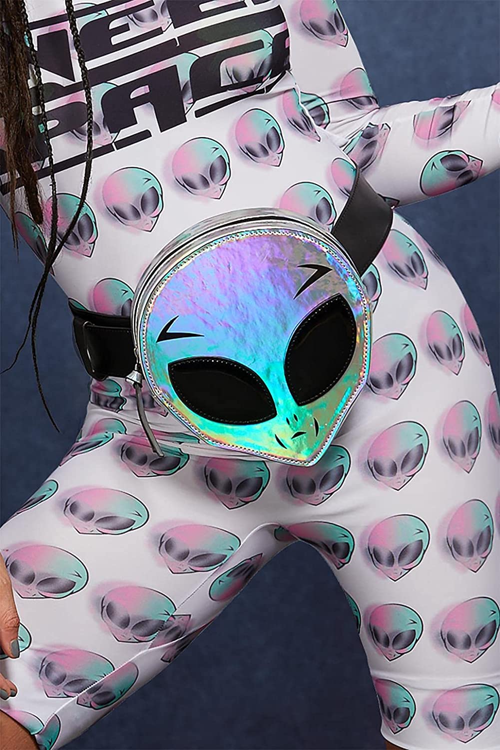 Smiffys Fever Holographic Alien Bum Bag